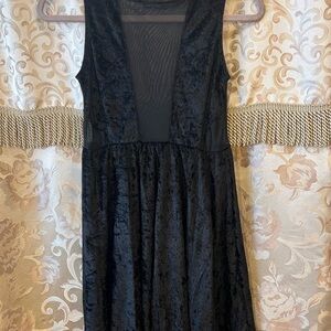 Black Velvet Mesh Dress